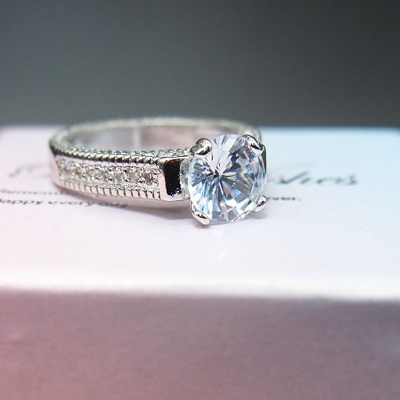 2 Piece Light Blue Main Stone, Bridal / Wedding set. Solid 925 Sterling Silver - Picture 11 of 13